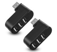 2 Pack 3-Port USB Hub [90°/180° Degree Rotatable] USB Splitter