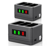 2 Pack 3-Slot Battery Charger/Charging Dock/Charging Station,Suitable for Ring doorbells and Camera Batteries,with LED Display,Compatible with Video Doorbell 2/3/4/3Plus/Spotlight Cam/Peephole Cam