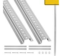 2 Pack 3' to 6' Adjustable U-Channel Sign Post 6ft Medium Gauge Galvanized Steel Metal Pole for Outside 3/8'' Pre-drilled Flexible Height for Highway Roadside Garden Farm Traffic Intersection