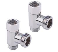 2 Pack 3-way 3/8" x 1/2" Tee Adapter Stainless Steel 3/8" Water Line T Fitting Brushed Nickel Connector,Angle Stop Add-A-Tee Valve