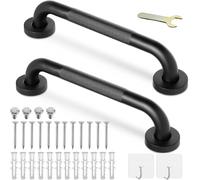 2 Pack 300mm 12inch Grab Bar Rail, Non-Slip Bathroom Chrome Grab Rail, 304 Stainless Steel Disability Auxiliary Handle, Safety Handle for Kitchen Bedroom Bathtub, Shower, Steps, Indoor/Outdoor