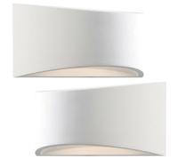 Loops 2 PACK 300mm LED Wall Light Warm White White (ready to paint) Curved Bed Lamp Loops White