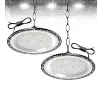 2 Pack 300W UFO LED High Bay Light 30000LM, Cold White 6500K Super Bright Workshop Lighting, IP65 Waterproof Industrial Lights, Commercial Bay Lighting for Workshop, Warehouse, Garage, Factory