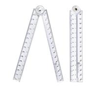 2 Pack 30cm 300mm Foldable Ruler, Transparent Design Clear Measuring Tool for School, Office and Craft Use Portable Ruler for Drawing, Cutting and DIY Projects