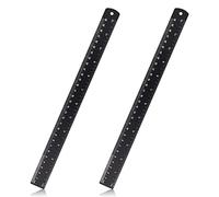 2 Pack 30cm/300mm Ruler, Metal Ruler Shatterproof Straight Black Aluminum Alloy Ruler Sets Tool for School and Office Measuring