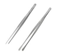 2-Pack 30cm Professional Cooking Tweezers Stainless Steel Precision Tongs with Serrated Tips - for BBQ, Plating, Grilling & Baking (Restaurant Grade, Silver)
