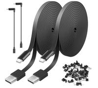 2 Pack 30FT Power Extension Cable Compatible with Wyze Cam V4,Wyze Cam v3,Wyze Cam Pan,WYZE Cam OG,NestCam Indoor,Blink,Amazon Cloud Camera,USB to Micro USB Durable Charging and Data Sync Cord(Black)