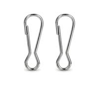 2 Pack 30mm Mini Lanyard Snap Hooks - Keyrings, ID Badges, Key Fobs, Crafts | For Neck Straps, Name Cards, Zip Pulls, Jewellery Making and DIY Repairs, 10mm Wide, Compact Metal Spring Clips, Closed Eyes