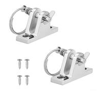 2 Pack 316 Stainless Steel Deck Hinge for Bimini Top 90 Degree Removable Pin Marine Boat Hardware Flat Base Mount with 1.5 Inch Hole Distance Saltwater Resistant with Screws