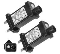 2 Pack 31V LED Transformer Plug, 6W Power Supply Adapter With 8 Modes, Timer, Store Memory, IP44 European Standard for Christmas Tree, Icicle and Net Lights