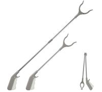 2-Pack 32" Grabber Reacher Tool,Foldable Reacher Grabber Pickup Tool with 360° Rotating Jaw & Magnet,Trash Picker Upper Grabber,Lightweight & Durable Design Suitable (Gray)