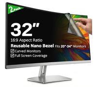 [2-Pack] 32 Inch Anti-Glare Computer Privacy Screen for Monitor, 16:9 Aspect Ratio, Reusable & Removable Blackout Anti-Spy Filter, Eye Protection Anti Blue Light, Desktop Security Privacy Shield