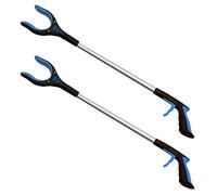 2-Pack 32 Inch Extra Long Grabber Reacher with Rotating Jaw - Mobility Aid Reaching Assist Tool (Blue)