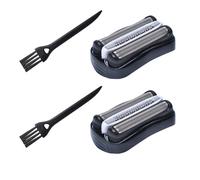 2 Pack 32B Shaving Head Compatible with Braun Series 3 Electric Shaver Replacement 3090cc 3050cc 3040s 3020 340 320 with Brush Poweka