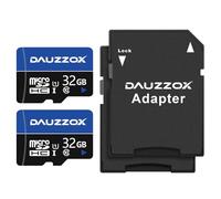 2 Pack 32GB Micro SD Card, DAUZZOX MicroSDHC Memory Card External TF Card with U1 C10 UHS-I, High Speed 80MB/s, for Smartphone, Dash Cam, Camera, Monitor, with Adapter