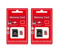 2 Pack 32GB TF Card with SD Adapter, C10 Ultra High Speed U3 Flash TF Memory Card