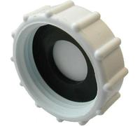 2 Pack 32mm 1.25" Appliance Trap Blanking Caps With Washers White Waste Pipe End Stop For Washing Machine & Dishwasher Connect