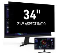 [2-Pack] 34 Inch Computer Privacy Screen Filter for 21:9 Widescreen Monitor, Removable Eye Protection Anti Glare Blue Light Filter Privacy Shield, Anti Scratch Anti Spy Screen Protector Film 34 In