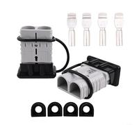 2 Pack 350A Battery Quick Connect Power Connector Kit with Rubber Boot, Silver-Plated Copper Terminals for 2/0 AWG Cable, 12V-36V DC Winch Trailer Forklift Golf Cart and