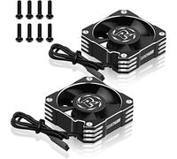 2 Pack 35mm RC Motor Cooling Fan 21000RPM 8.4V Aluminum ESC Motor Cooling Fan Heatsink for RC Car 1/8 1/10 Scale 3650,3660,540,550 Brushless Motor (Black Silver)