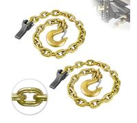 2-Pack 36 Inch Trailer Safety Chain with 3/8'' Clevis Snap Hook & Retainer | G80 Transport Link, WLL 25,000 lbs for Towing