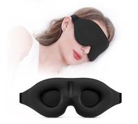 2-Pack 360° Full Light Blocking 3D Sleep Eye Mask - Soft Breathable Non-Pressing Eye Lashes Design, Eye Fatigue Relief, Travel Office Home Use, Good Gift for Sleep Lovers (Black 2PCS)