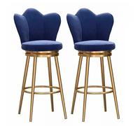 2 Pack - 360° Swivel Bar Stools with High Back Velvet Counter Height Chairs for Reception Desk Comfortable Gray Bar Seating (Seat Height 65 cm)