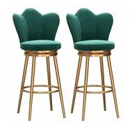 2-Pack 360° Swivel Bar Stools with High Back Velvet Counter Height Chairs for Reception Desk White Seat Height 75cm Modern Stylish Design