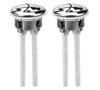 2 Pack 38mm Toilet Flush Button Replacement Toilet Dual Flush Push Button, Flushing Dual Rod Chrome Push Cistern Standard Part for Bathroom Closestool Accessories (Silver)