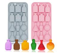 2 Pack 3D Apothecary Potion Bottle Silicone Molds 12 Cavity Halloween Themed Baking Mould Tray DIY Baking Tool for Chocolate Cake Dessert Candy Mousse Pastry Handmade Soap Crayons Cupcake Topper