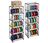 2 Pack 3D Printer Filament Storage Rack, 6-Tier Heavy Duty Spool Holder | 42x30.5x130cm, Sturdy Metal, Large Capacity, Flexible Design, Versatile Organiser Shelf for Home, Office, Workshop & Studio