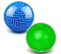 2 Pack 3D Puzzle Maze Ball Brain Teasers Games Memory Sequential Puzzle Cube Balls Educational Toys for Kids Teen & Adults Birthday Christmas Stocking Stuffers Gifts, Hard Challenges