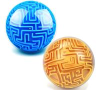 2 Pack 3D Puzzle Maze Ball Games, Memory Game Brain Teasers Mind Intellectual Reaction Speed Training Game for Kids Teens and Adults Gifts, Stocking Fillers for Teenage Boys Girls (Blue+Gold)