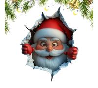 2 Pack 3D Santa Wall Stickers, Holiday Wall Graphics, Jolly Santa Peeking Through Design, Seasonal Adhesive Art, for School Class Room Study Room Living Dormitory Apartment Offices Home