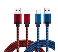 [2-Pack 3ft] USB C Cable, BeneStellar Nylon Braided USB C 3.1 Fast Charging Cable Charger Cord for Samsung Galaxy S9 / S9 Plus / S8 / S8 Plus / Note 8, LG G5 / G6, Google Nexus 6P / 5X, Pixel / Pixel 2, OnePlus 5 / 5T, HTC 10 / U11, Huawei P10 / Mate 10, Nokia 8 / N1 Tablet, Nintendo Switch and More (3ft, 2-Pack Red & Blue)
