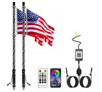 2 Pack 3FT Whip Lights, LED Whip Light with App & Remote Control, Spiral RGB Chasing Lighted Antenna Whips, Whip Light for UTV ATV RZR SXS Can-Am Dune Buggy Offroad Truck (3FT)