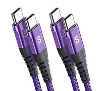 2-Pack 3m 60W USB C to USB C Charger Cable, PD Type C Super Fast Charging for iPhone 16 15 MacBook iPad Pro, Samsung Flip Fold 7 6 5 S25 S24 S23 Ultra, Steam Deck, Nintendo Switch etc
