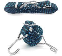 2 Pack 3M Bungee Cords with Hook Adjustable Flat Bungee Cords Bungee Straps with Adjustable Length Metal Buckle for Hand Carts, Heavy Duty Cargo, Luggage Rack, Camping