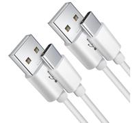 2 Pack 3M USB C Cable, USB A to USB C Charging and Data Sync Cord, Extra Long Type-C Power Charging Cable for Home Security Cameras, Phones, Laptops, Tablets, Game Controllers and More Devices (White)