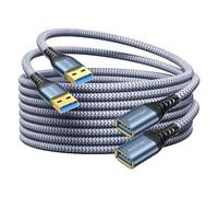 2 Pack-3M USB Extension Cable, USB 3.0 Type A Male to Female Extender Cables High-Speed Data Transfer 5Gbps Compatible with Gamepad, Printer, Webcam, USB Keyboard, Flash Drive, Hard Drive, Ect.