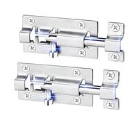 2 Pack 4" Chrome Door Bolts, Heavy Duty Stainless Steel Barrel Slide Latch Locks for Wooden Gates, Shed Doors, and Bathroom, Rustproof Secure Design with Screws.