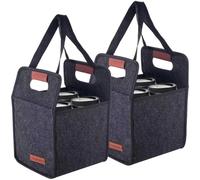 2 Pack 4 Cup Drink Carrier with Handle, Reusable Insulated Drink Caddy Drink Holder for Car, Folding Portable Coffee Cup Holder Bag for Travel and Delivery
