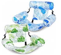 2-Pack 4-in-1 Inflatable Pool Float, Giant Floating Hammock with Comfort Backrest, Air Mattress, and Floating Chair for Adults, Beach, and Vacation (C)