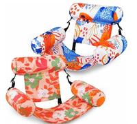 2-Pack 4-in-1 Inflatable Pool Float, Giant Floating Hammock with Comfort Backrest, Air Mattress, and Floating Chair for Adults, Beach, and Vacation (D)