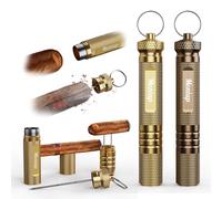 2-Pack 4-IN-1Cigar Draw Enhancer Tool, with Cigar Poker & Punch, Cigar Holder & Cigar Nubber, Multifunctional Cigar Accessories Kit, Easy Carry & Use, Key Ring Set Fits All Cigars