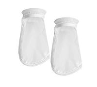 2 Pack 4 Inch Ring 200 Micron Mesh Filter Socks by 9 Inch Long, Short Bag Nylon 4 Inch Filter Bags for Aquarium Marine Reef Sump