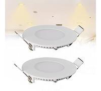 2 Pack 4 Inch Ultra Thin Ceiling Lighting 6W LED Recessed Ceiling Lights Slim, 4500K Daylight, 360 LM Downlights for Ceiling , Hole Φ 100 mm