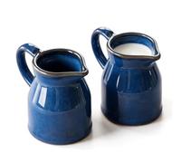 2 Pack 4 Oz Ceramic Small Creamer Pitcher with Handle | Small Milk Pitcher Creamer Container for Coffee Milk Sauces Salad, Microwave Freezer Dishwasher Safe