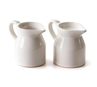2 Pack 4 Oz Ceramic Small Creamer Pitcher with Handle | Small Milk Pitcher Creamer Container for Coffee Milk Sauces Salad, Microwave Freezer Dishwasher Safe