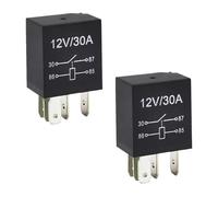 2 Pack 4 Pin 12V Automotive Relay 30A, Heavy Duty Automotive Relay 30A Multi-Purpose Normally Open SPDT for Car Accessories, A/C Compressors, Headlights, Horns, Fans, and More, Composite Housing